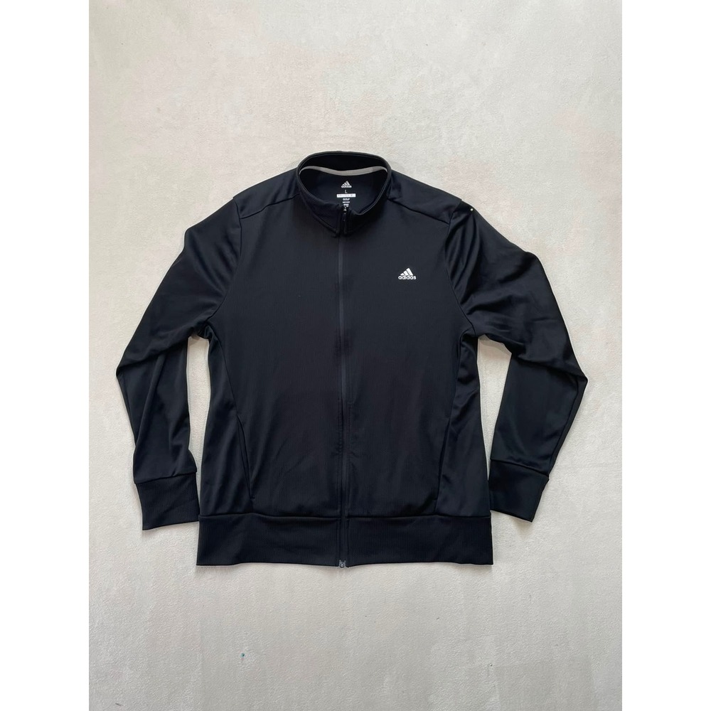Adidas Golf Womens Full Zip Track Jacket Black Mock Neck Large RN88387